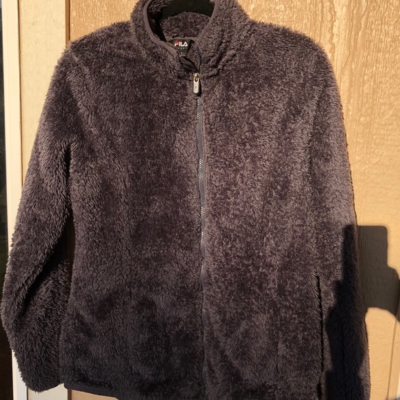 fuzzy fila jacket